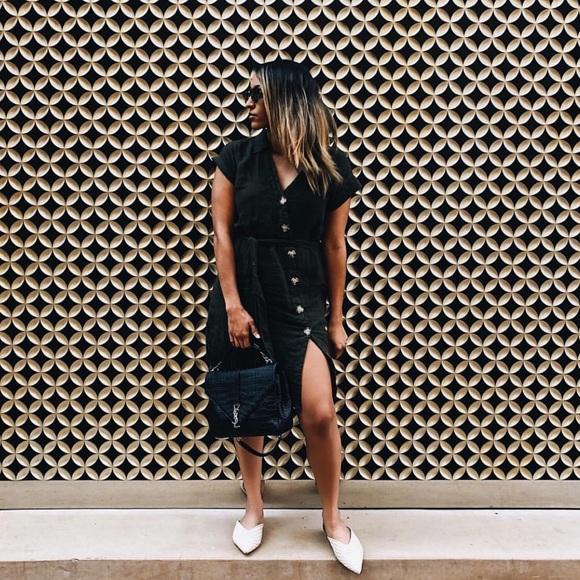 Zara Dresses & Skirts - Zara Olive Linen Button Dress